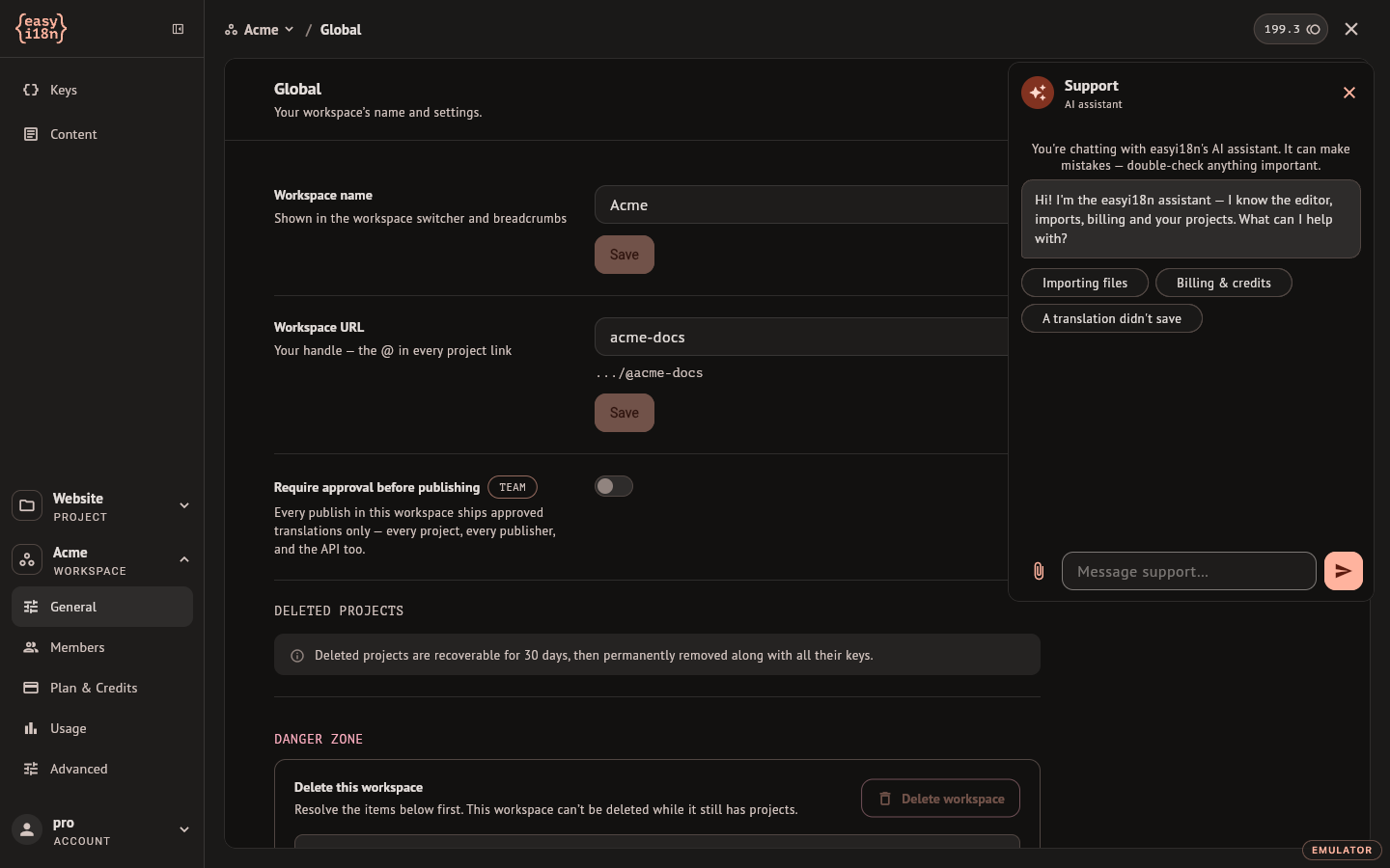 The support panel