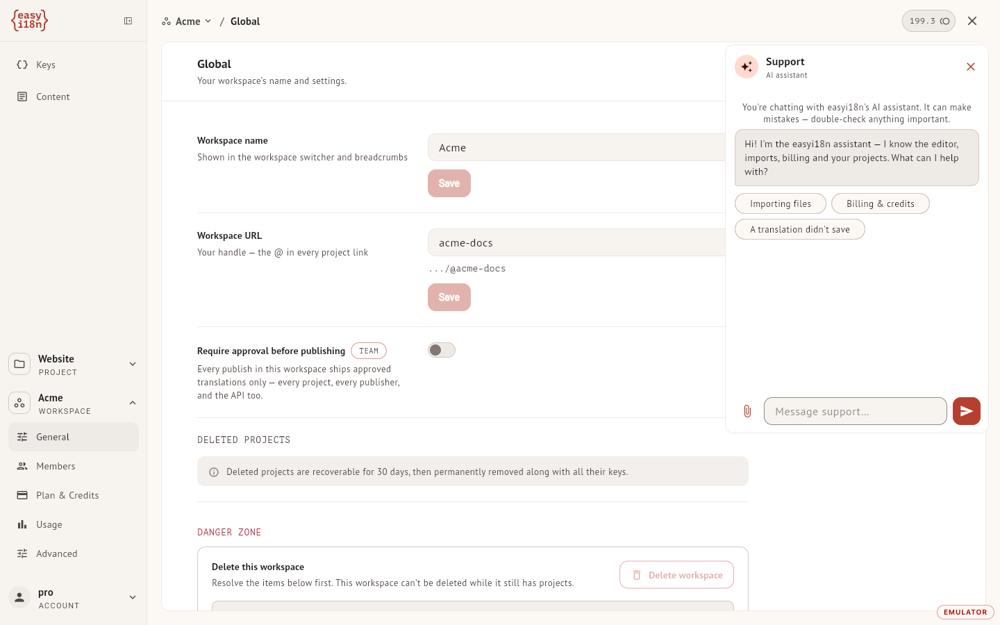 The support panel